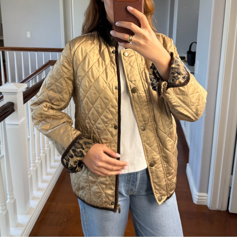 Charter Club Beige Quilted Puffer Jacket
